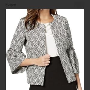 Kasper Women's Monochrome Diamond Pattern Blazer
